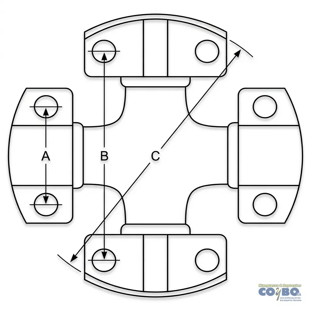 UNION BARRA A=1-11/16 B=4-1/2 C=5.53" US - Imagen 1